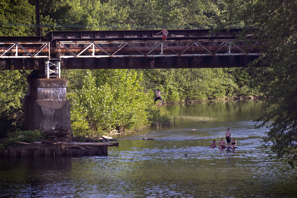 Jumping from the Bridge, Lycoming Creek,  2009         © Richard Karp