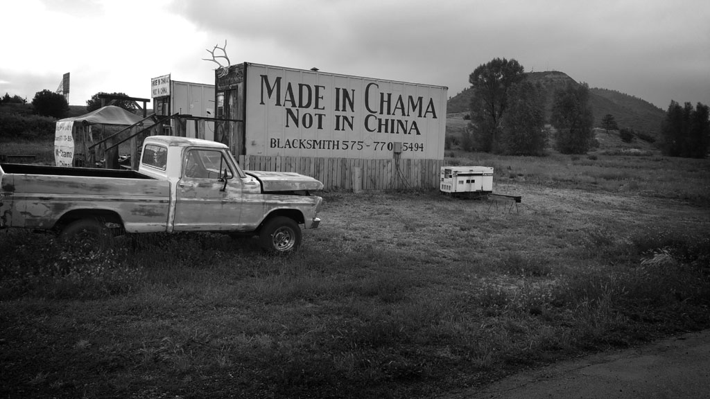 Blacksmitth sign in Chama, New Mexico.     (c) Richard Karp