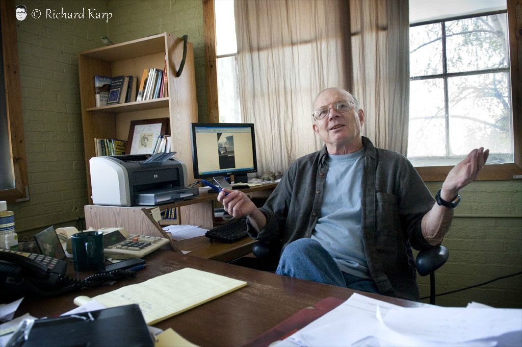 Robbie at his desk,